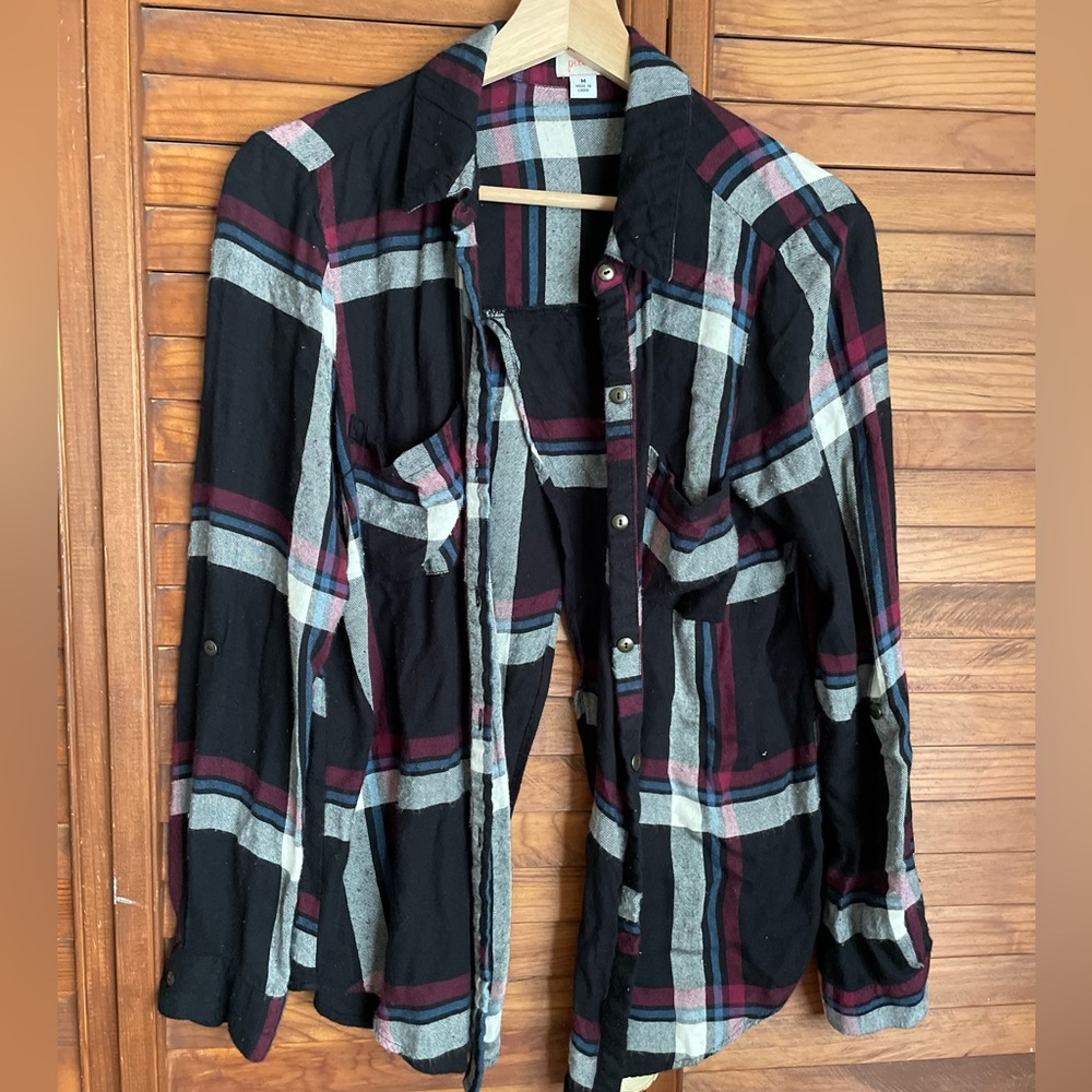 Pixley Warden Split Back Plaid Button Down Shirt - image 2